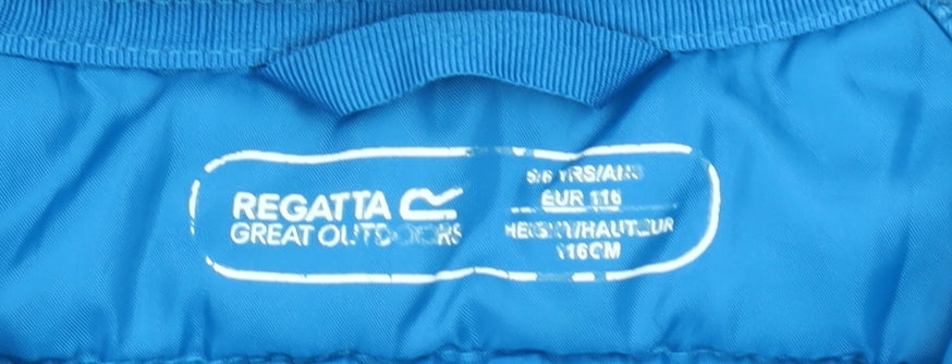 Regatta Boys Blue 5-6 Years Hooded Puffer Jacket Outdoor Zip Coat