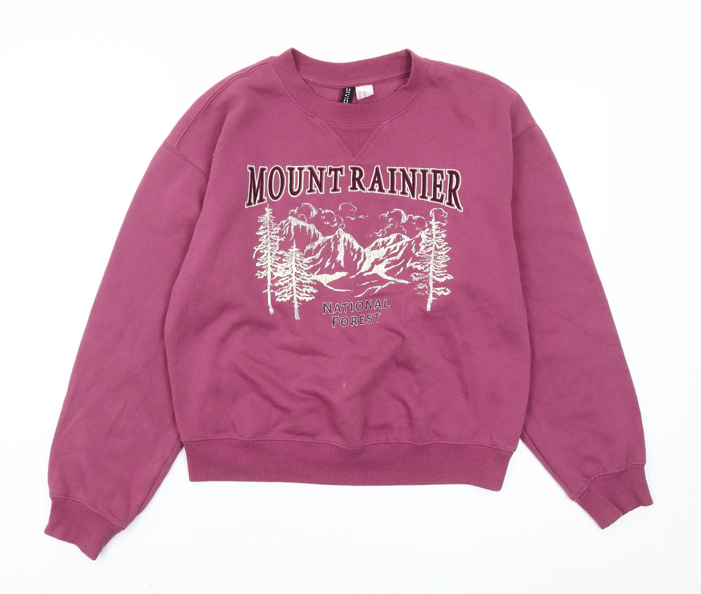 H&M Divided Women’s Purple Graphic Sweatshirt XXS Cotton Blend