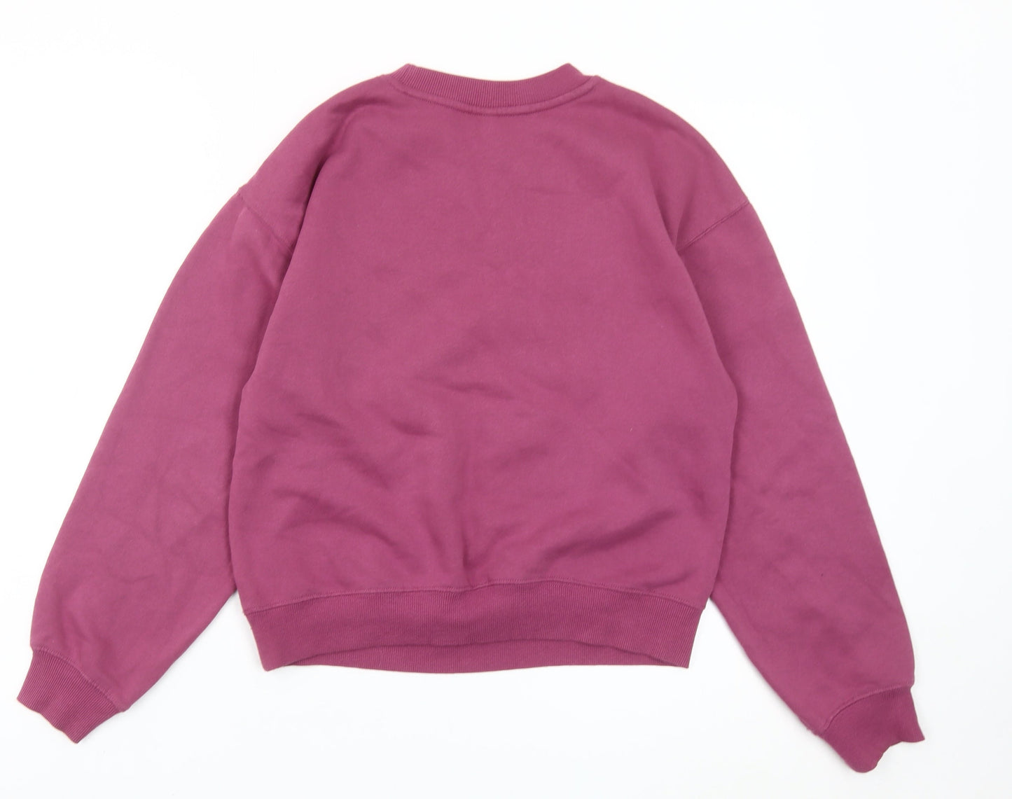 H&M Divided Women’s Purple Graphic Sweatshirt XXS Cotton Blend