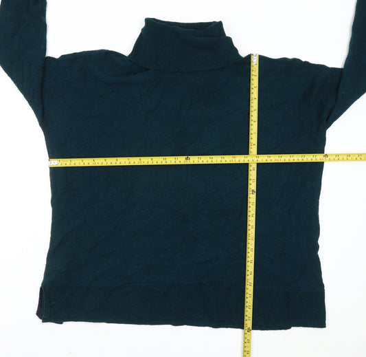 Joules Women’s Green Roll Neck Jumper UK 16 Long Sleeve Knitwear