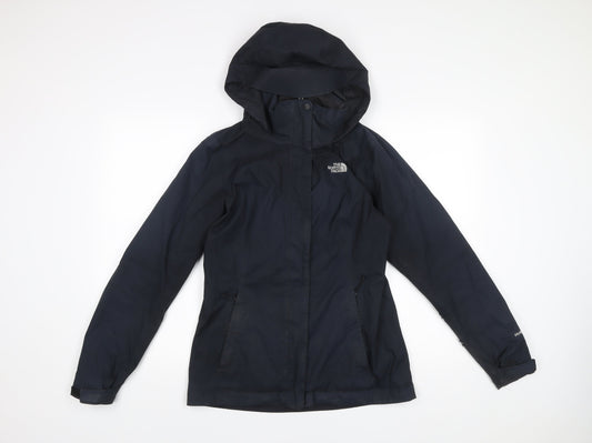 The North Face Womens Black Small Waterproof Hooded Rain Jacket