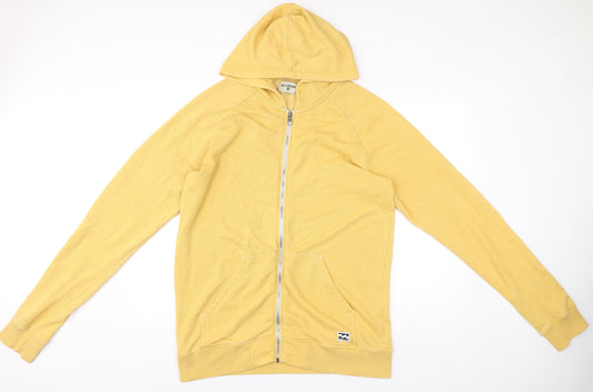 Billabong Mens Yellow XL Full Zip Hoodie Cotton Blend