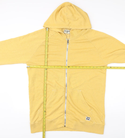 Billabong Mens Yellow XL Full Zip Hoodie Cotton Blend