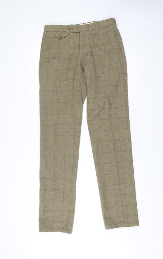 Polo Ralph Lauren Men's Brown Checked Wool Dress Pants 31W 34L