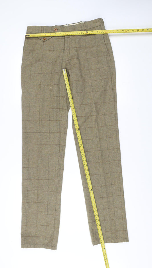 Polo Ralph Lauren Men's Brown Checked Wool Dress Pants 31W 34L