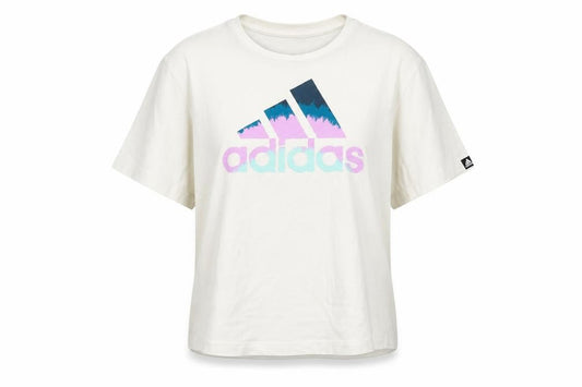 Womens UK Size M adidas White 100% Cotton T-Shirt