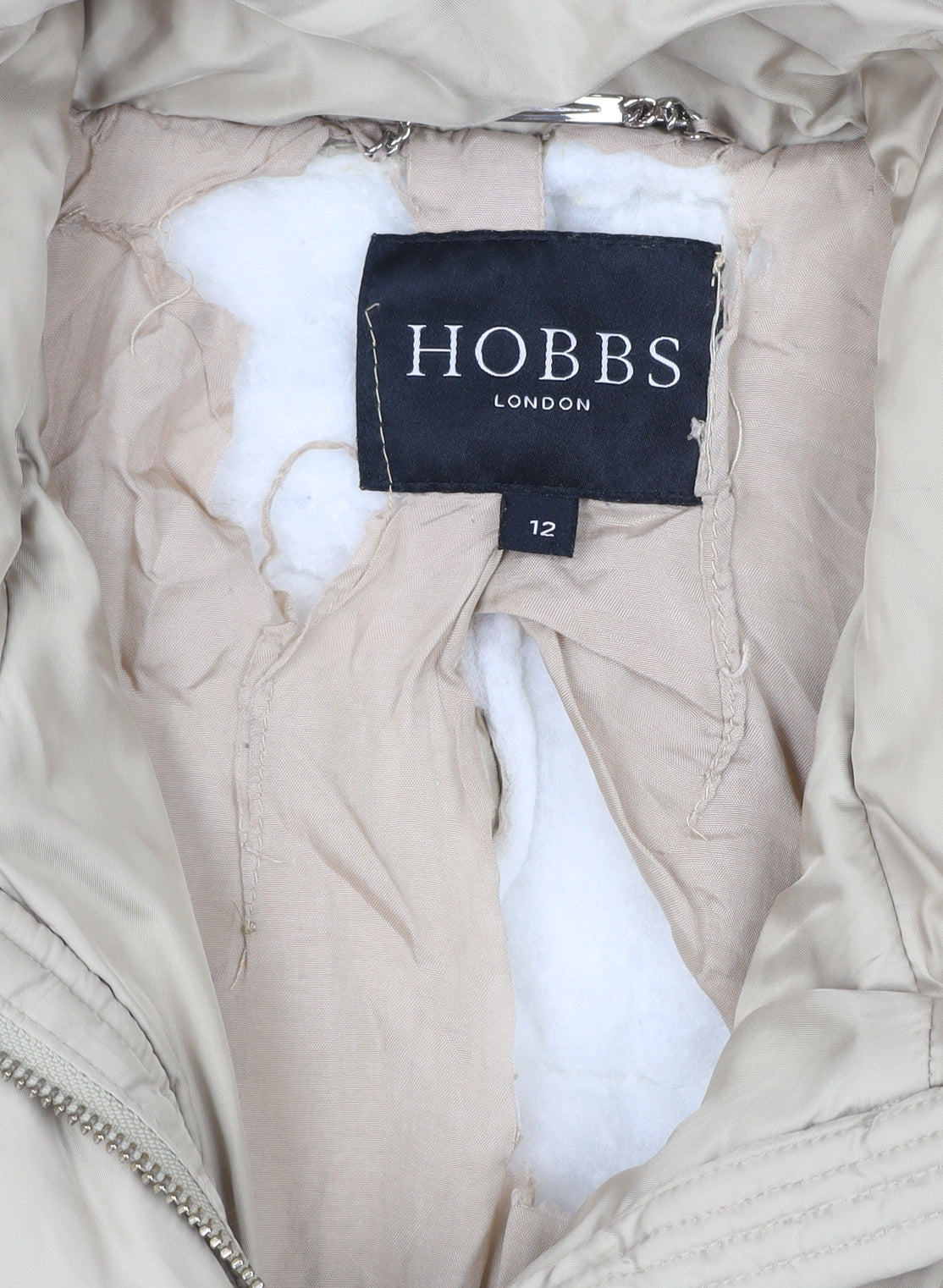 Hobbs Womens Beige Size 12 Puffer Jacket Coat Quilted Winter