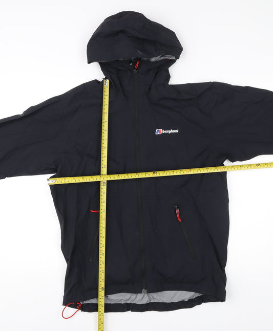 Berghaus Men’s Black Waterproof Hooded Rain Jacket Size S Outdoor