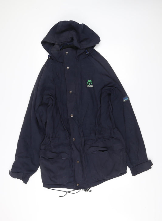 Craghoppers Men’s Blue Parka Jacket M 40in Hooded Outdoor Hiking
