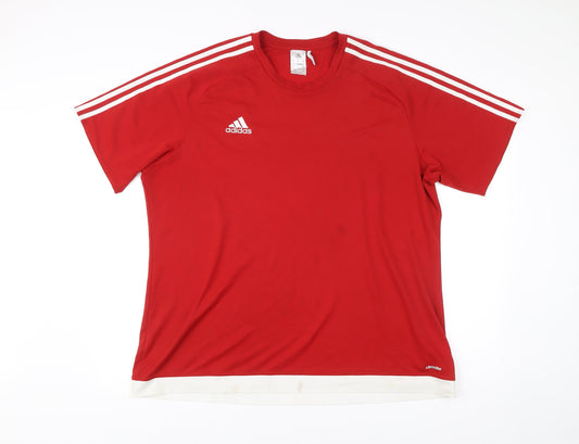 Adidas Men’s Red 2XL Football Training Jersey T-Shirt Climalite