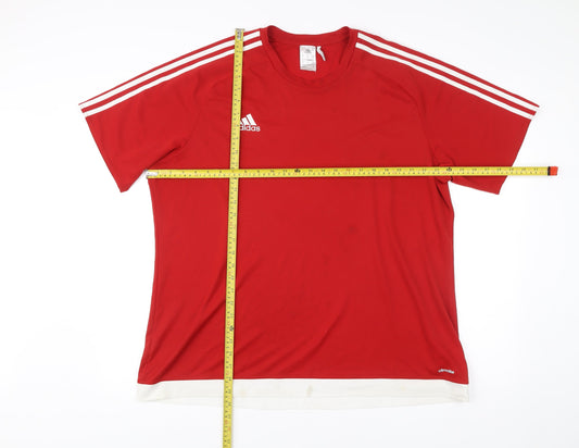 Adidas Men’s Red 2XL Football Training Jersey T-Shirt Climalite