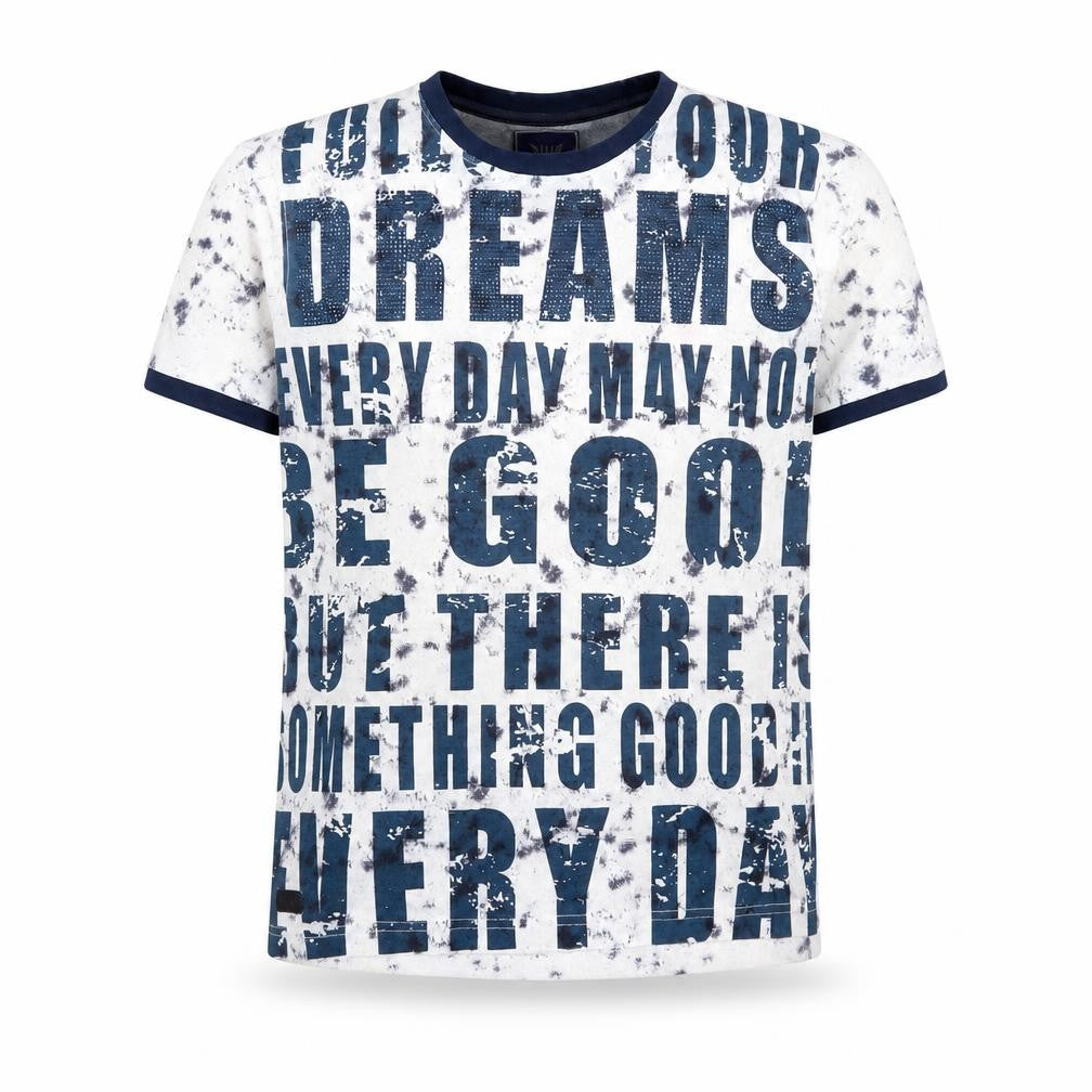 Hunah Men’s Blue Graphic Print Crew Neck Short Sleeve T-Shirt Size L