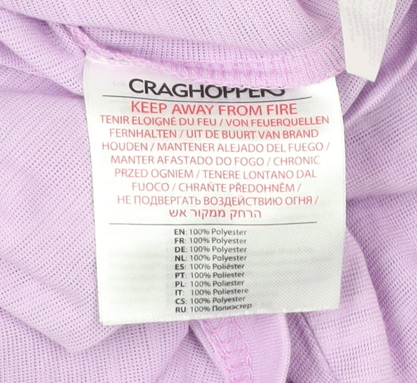 Craghoppers Womens Purple Floral Print T-Shirt UK 8 Short Sleeve