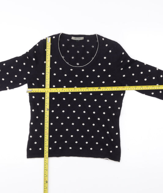 Jaeger Women’s Black Polka Dot Silk Cashmere Jumper M