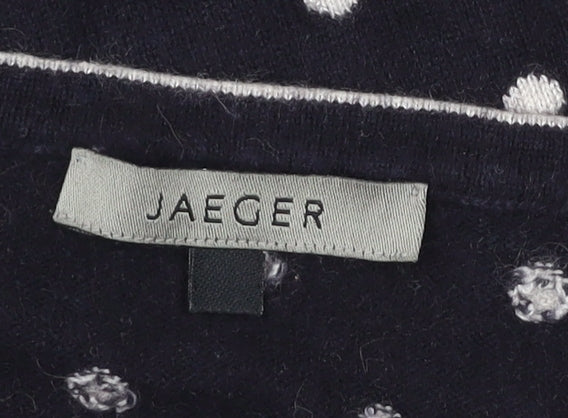 Jaeger Women’s Black Polka Dot Silk Cashmere Jumper M