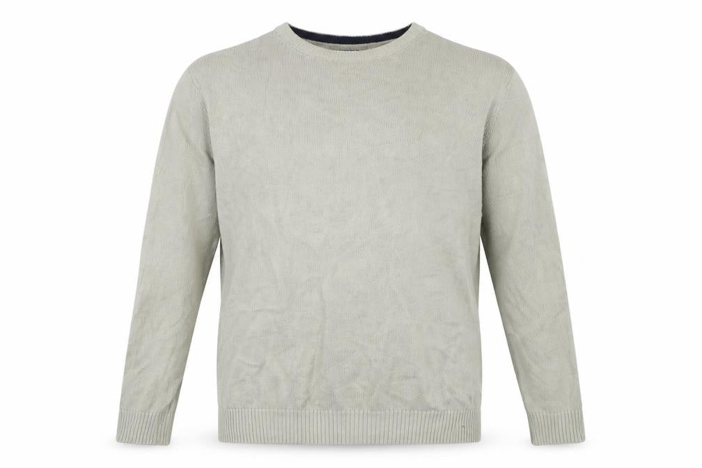 Front view of Maine New England Men's Beige 3XL Cotton Crew Neck Jumper