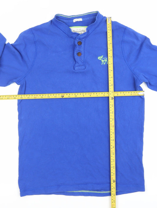 Abercrombie & Fitch Men’s Blue Henley Sweatshirt Size L