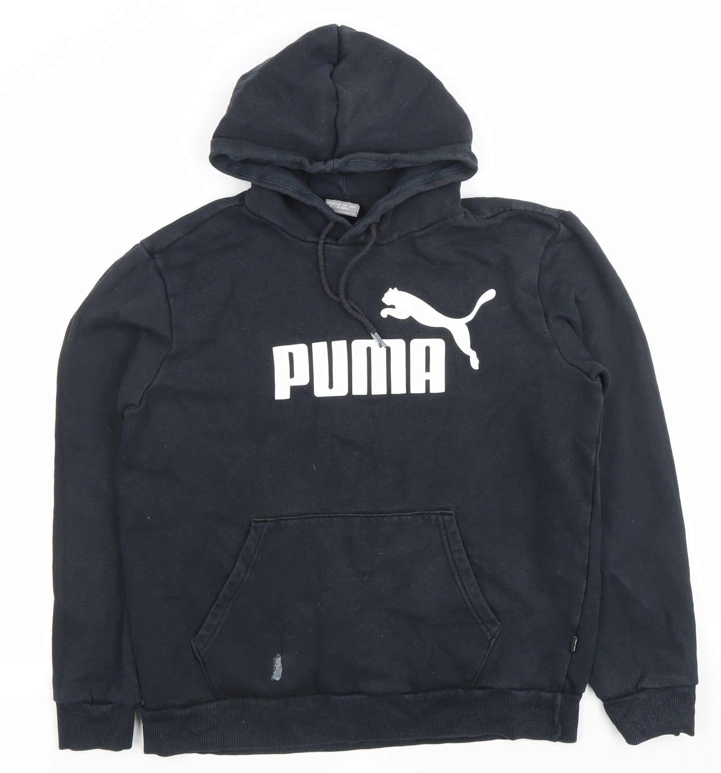 Puma Boys Black Pullover Hoodie M Regular Fit Logo Sportswear