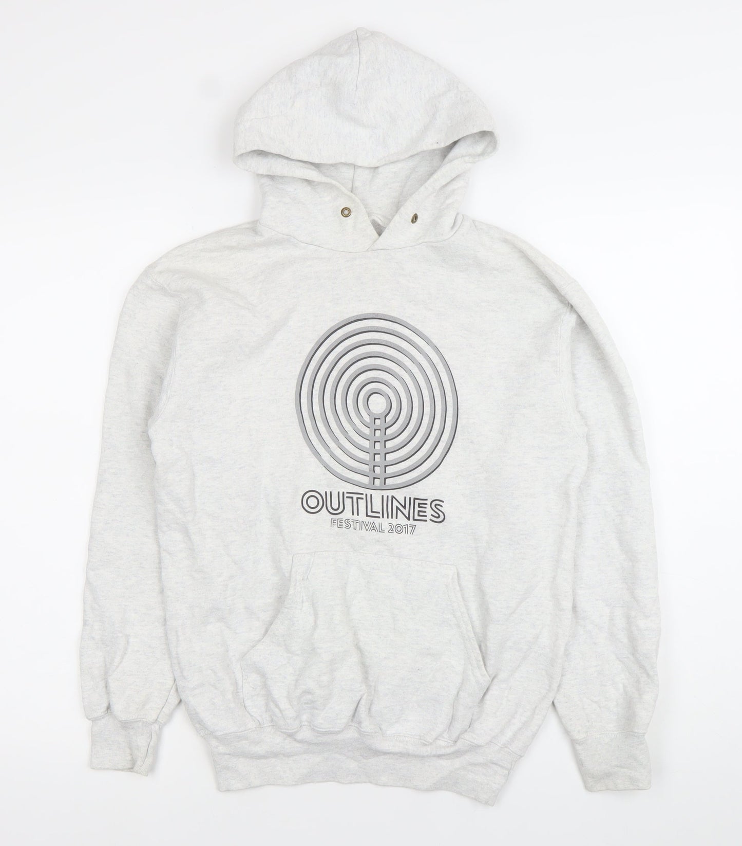 Fruit of the Loom Men's Grey Hoodie Small Outlines Festival 2017 Pullover
