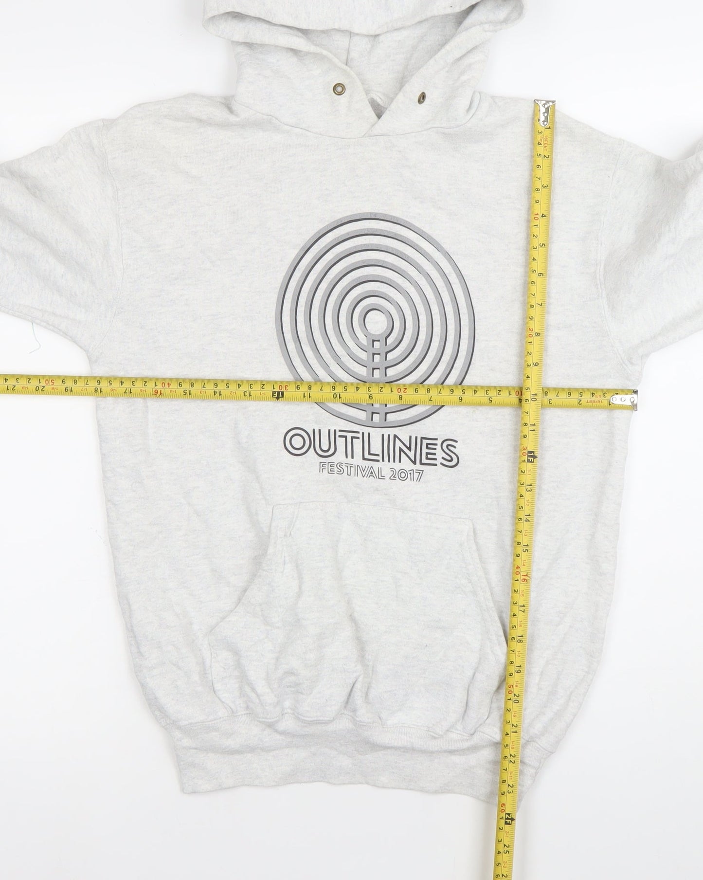 Fruit of the Loom Men's Grey Hoodie Small Outlines Festival 2017 Pullover