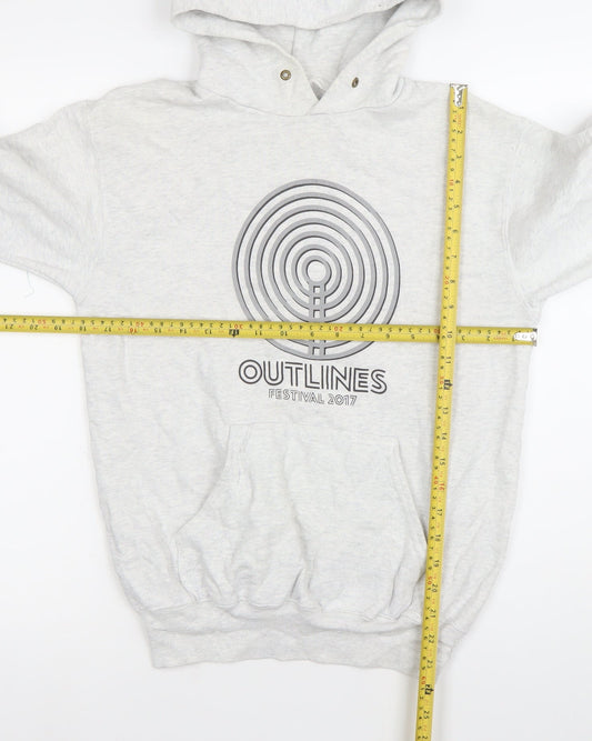 Fruit of the Loom Men's Grey Hoodie Small Outlines Festival 2017 Pullover