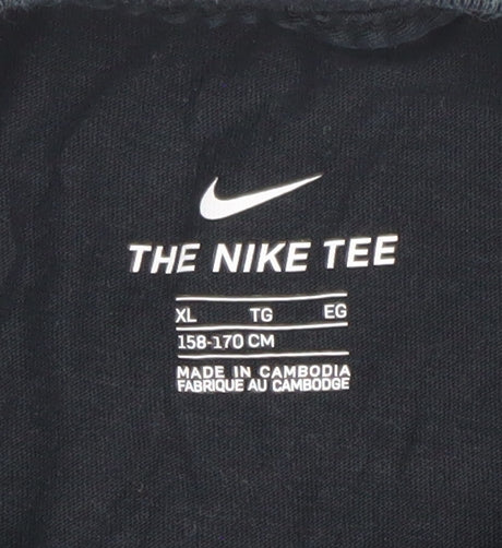 Nike Boys Black XL Graphic Logo Sports T-Shirt Casual Gym Tee