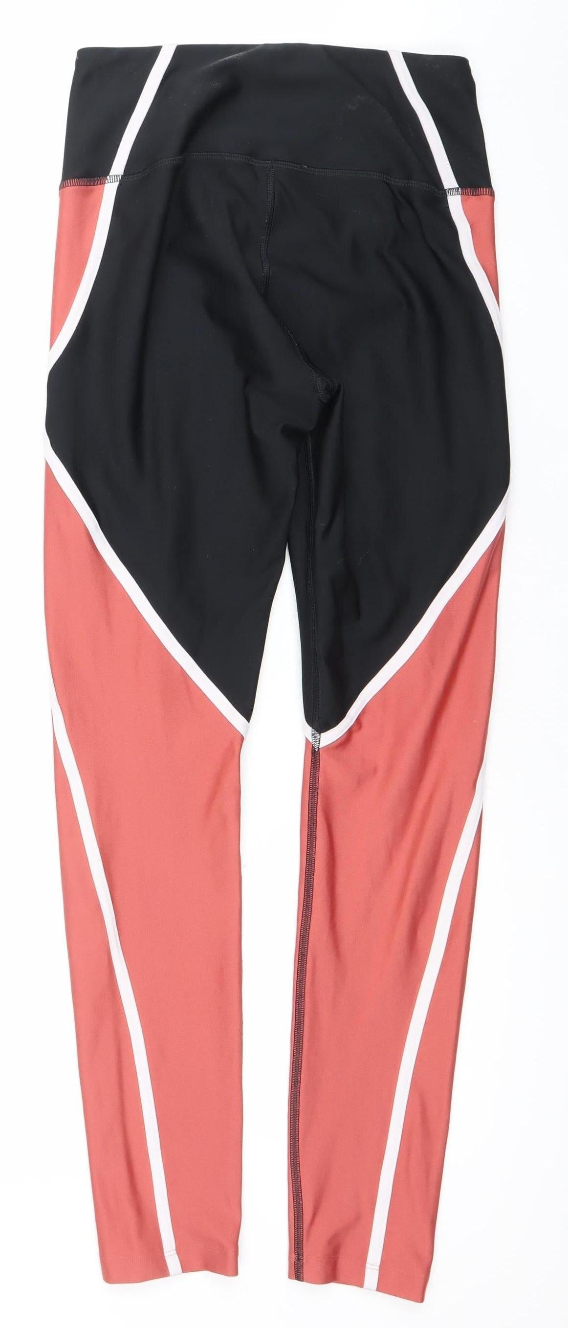 Under Armour Womens Black Orange Compression Leggings Size M Slim Fit