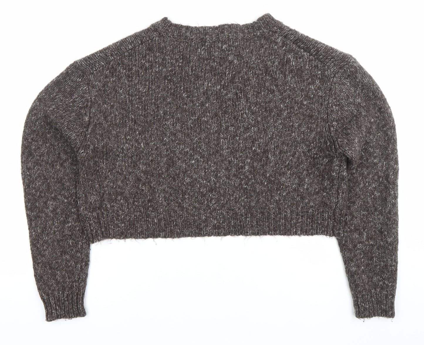 Zara Women’s Brown Chunky Knit V-Neck Jumper Size 8