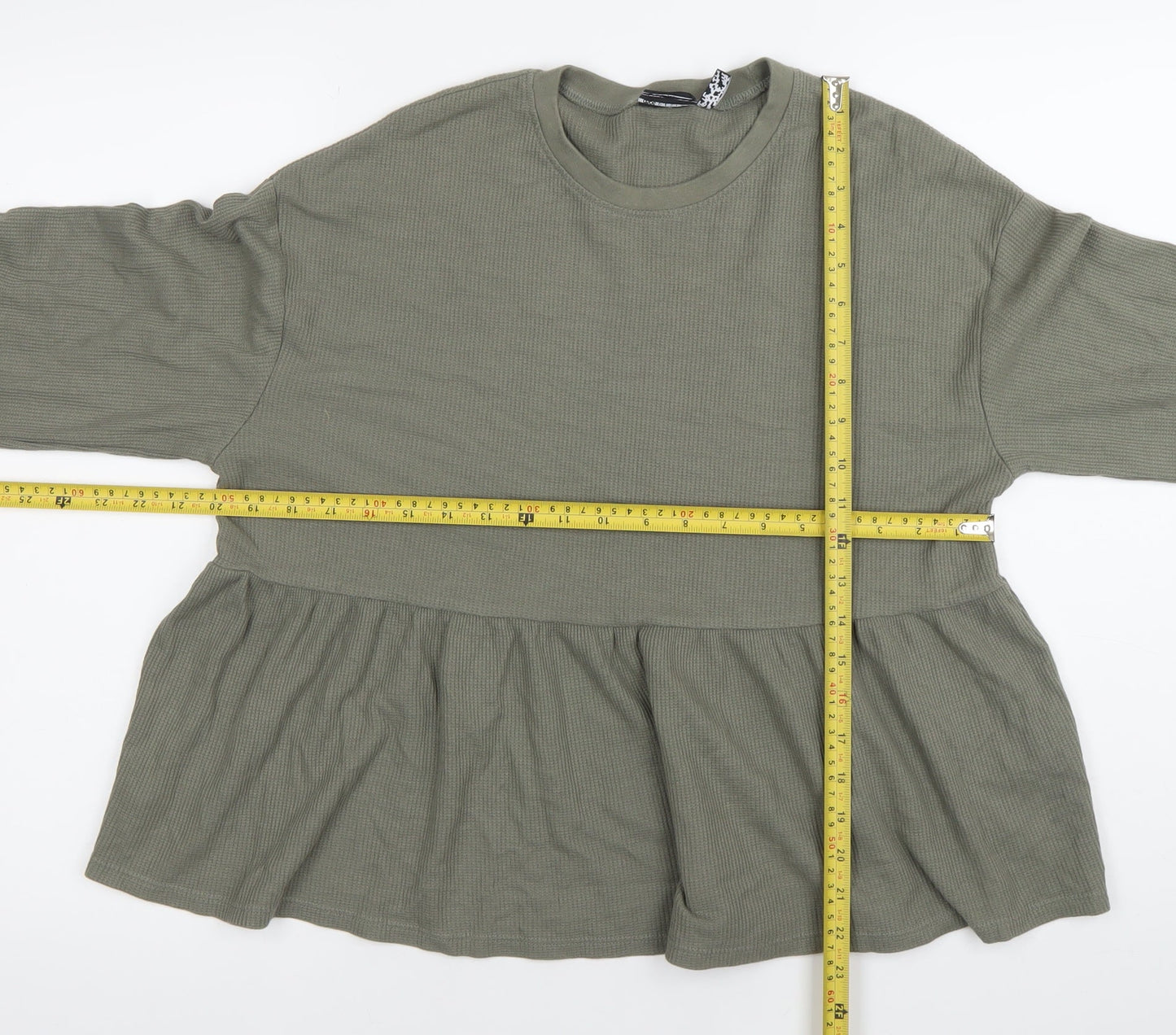 ASOS Women’s Green Long Sleeve Tunic Blouse Size 6 Cotton Blend