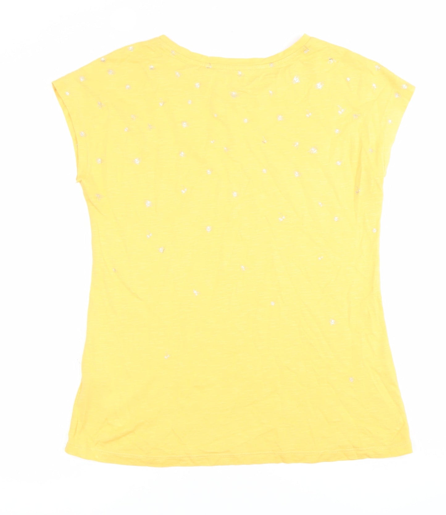 Fat Face Women’s Yellow Embroidered Floral T-Shirt Size 12