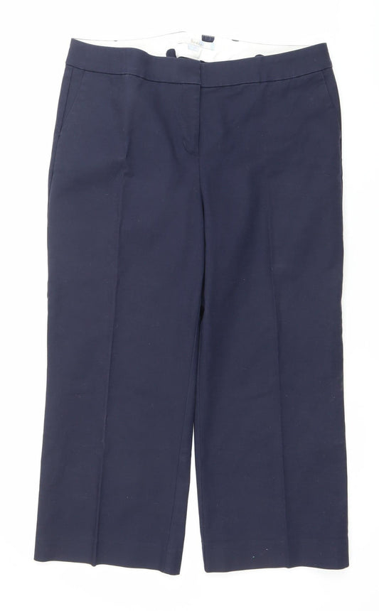 Boden Women Blue Size 16 Regular Stretch Cotton Dress Pants