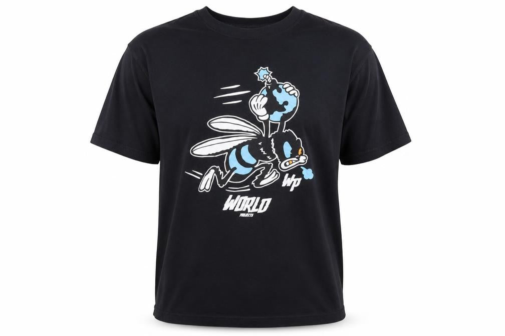 World Projects Men’s Black Graphic Print T-Shirt Size L