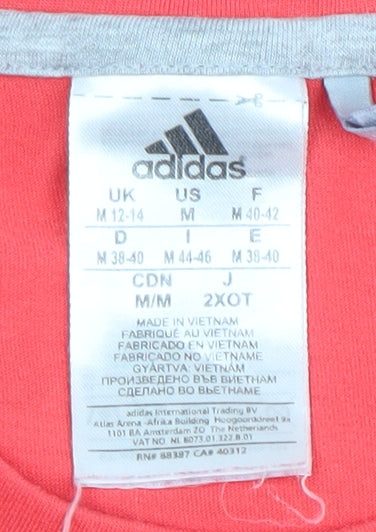 Adidas Womens Pink Short Sleeve Crew Neck Activewear T-Shirt Size M