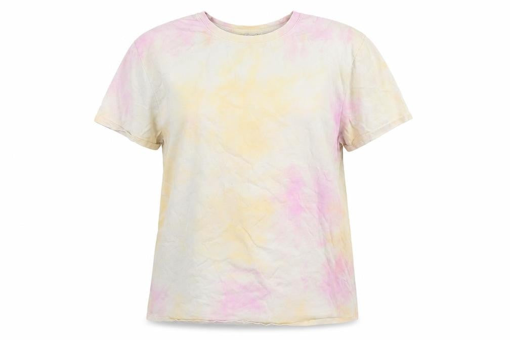 Topshop Women Multicoloured XL Tie-Dye T-Shirt Crew Neck Cotton