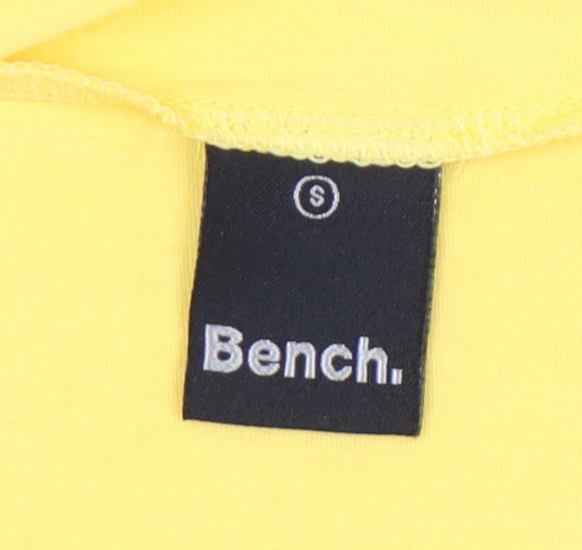 Bench Womens Yellow Scoop Neck T-Shirt Size S Cotton Viscose