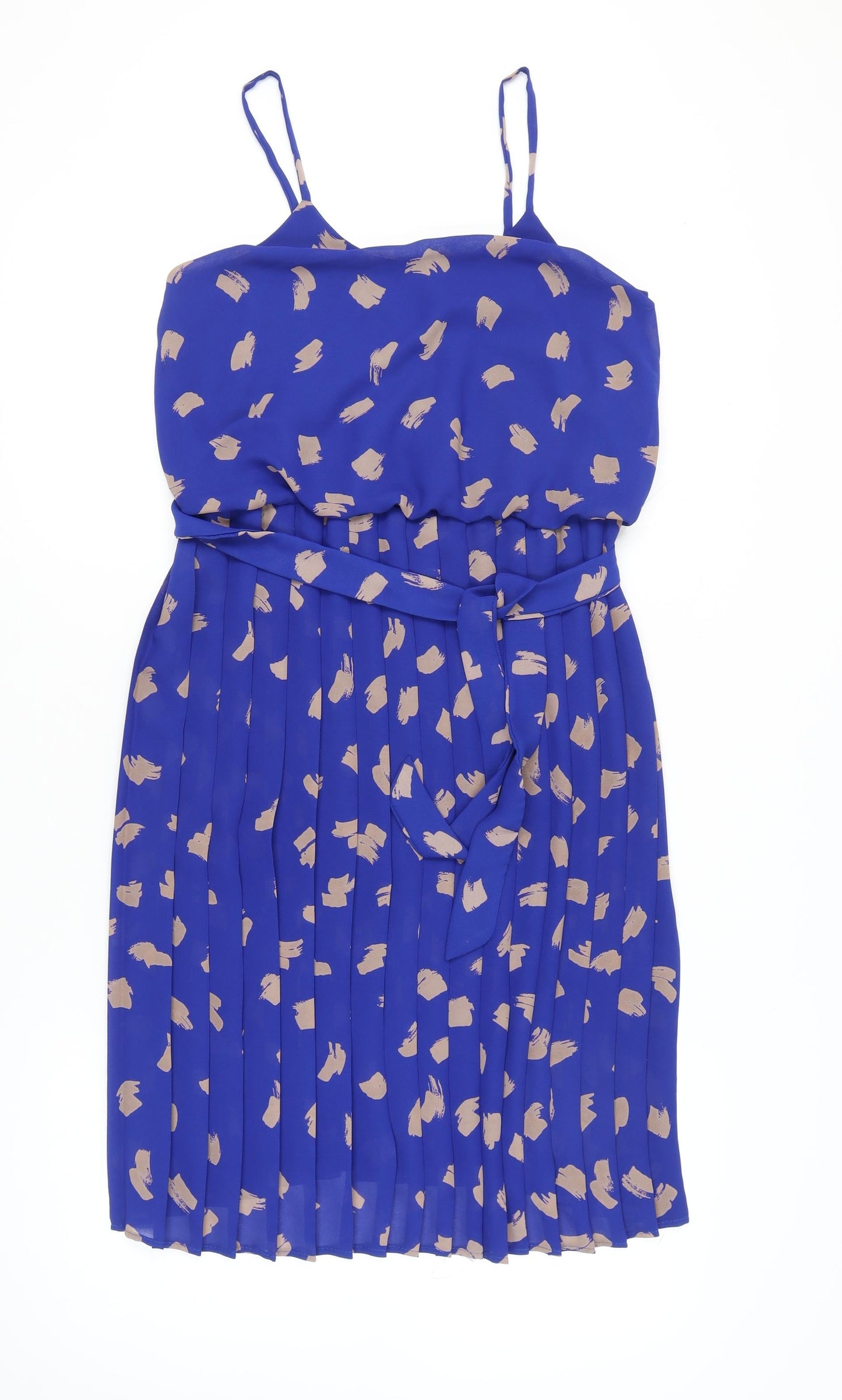 Richards Womens Blue Size 12 Fit & Flare Knee Length Sleeveless Dress