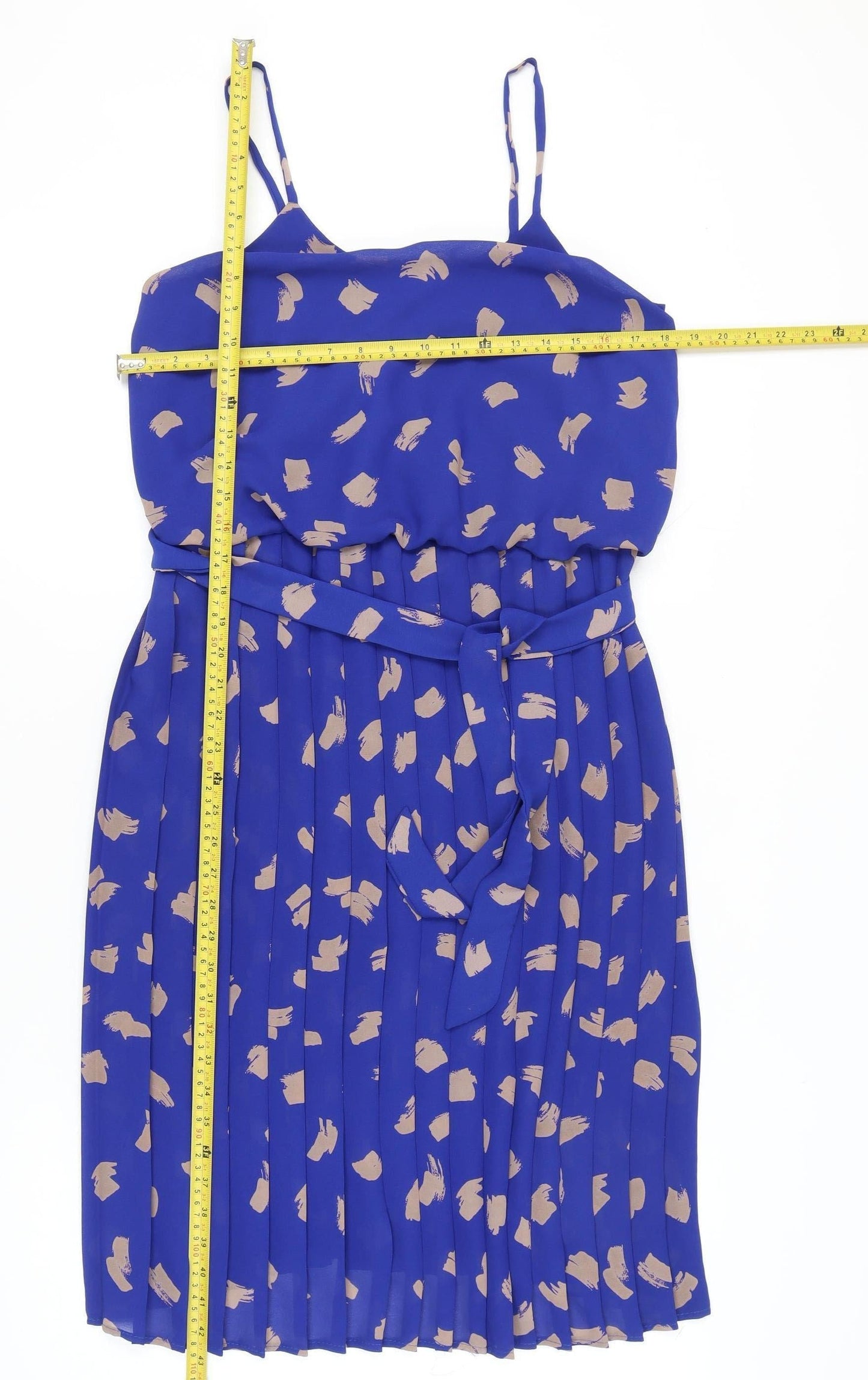 Richards Womens Blue Size 12 Fit & Flare Knee Length Sleeveless Dress