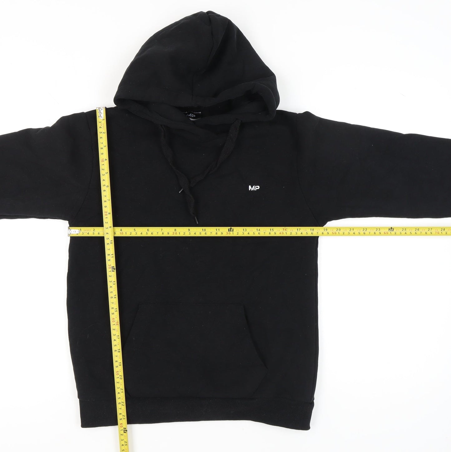 MP Mens Black Pullover Hoodie Small Regular Fit Hooded Jumper
