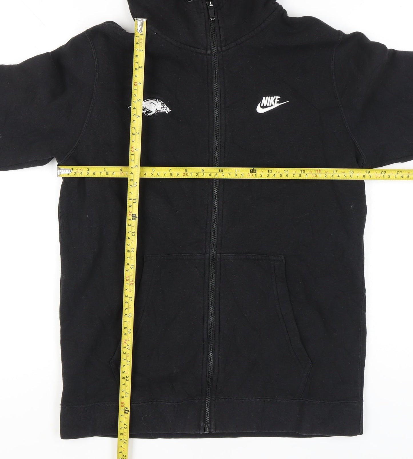 Nike Mens Black Full Zip Hoodie Size M Sports Logo Sweatshirt