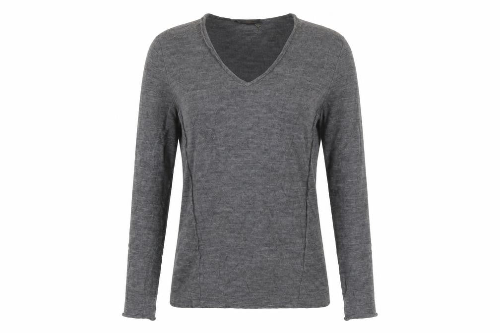 DKNY Womens Grey XS Wool V-Neck Pullover Jumper