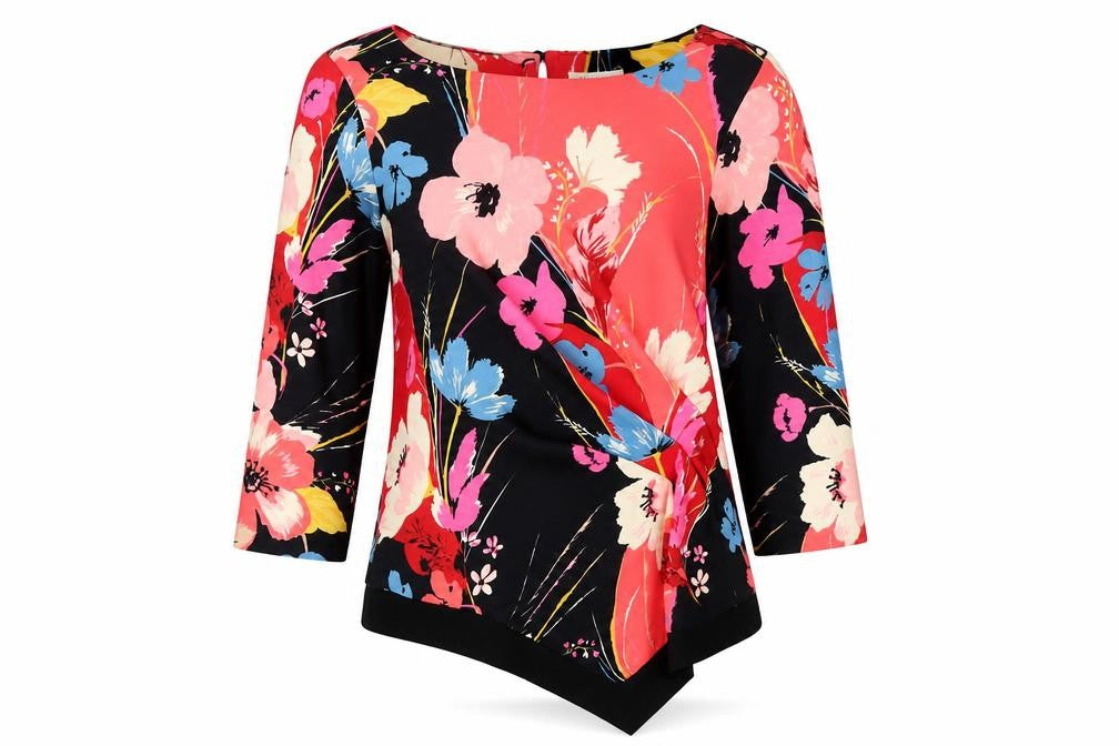 Monsoon Women’s Multicoloured Floral Blouse UK 12 Tunic Style