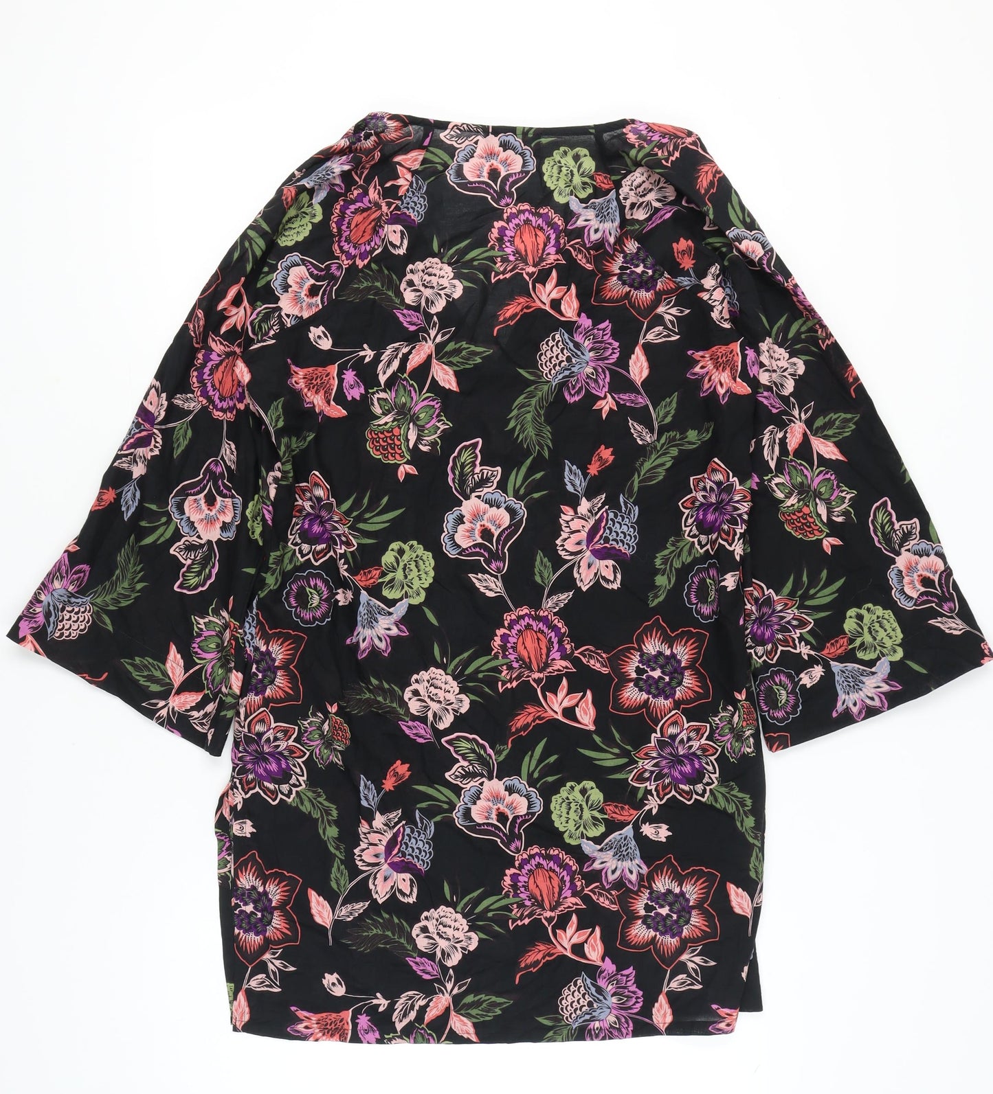 Next Womens Multicoloured Floral Cotton Tunic Blouse Size 14