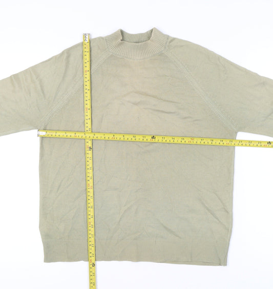 St Michael Women's Beige Size 14 Mock Neck Acrylic Jumper