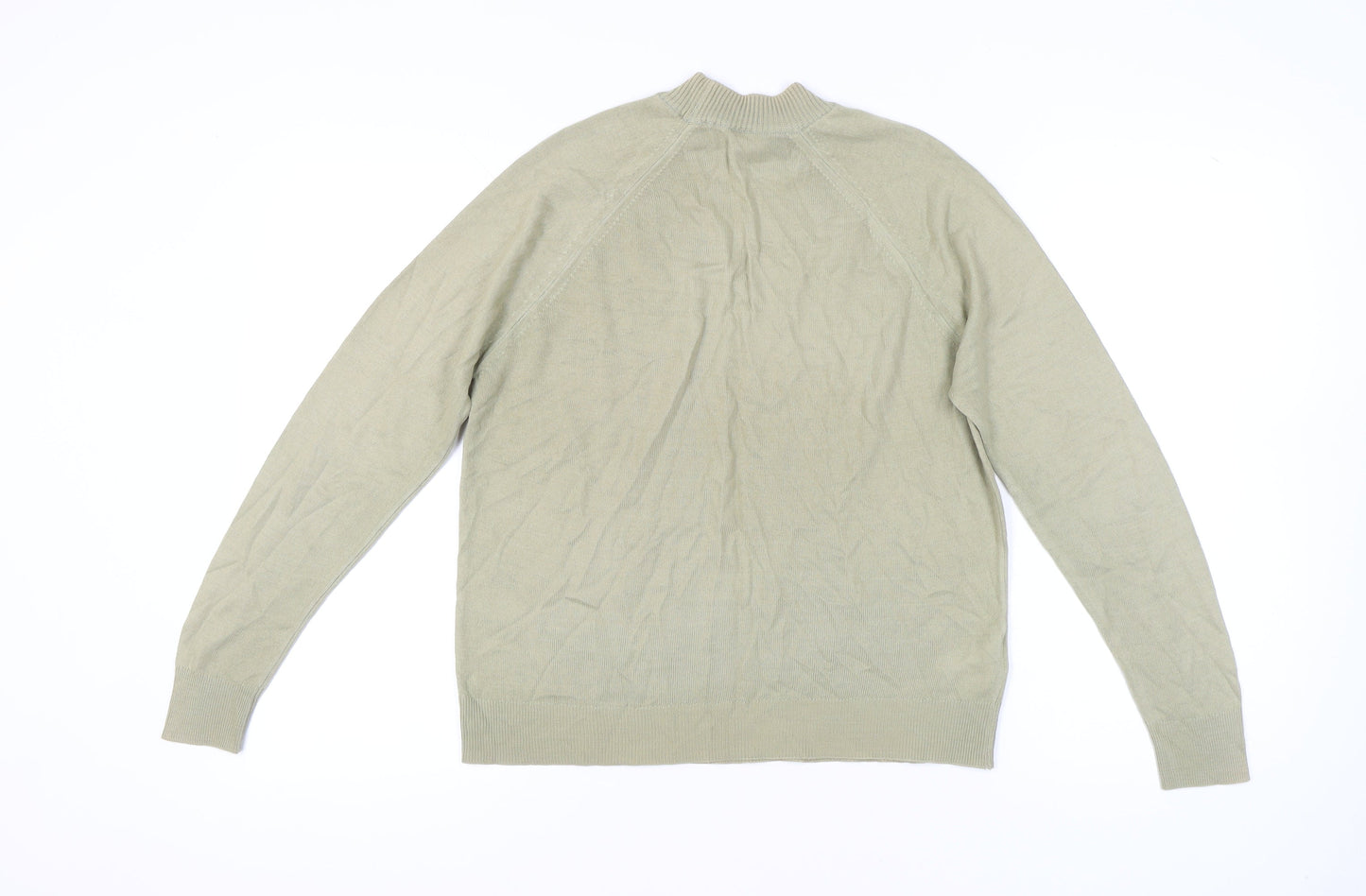 St Michael Women's Beige Size 14 Mock Neck Acrylic Jumper