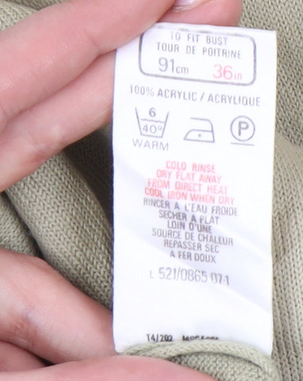 St Michael Women's Beige Size 14 Mock Neck Acrylic Jumper