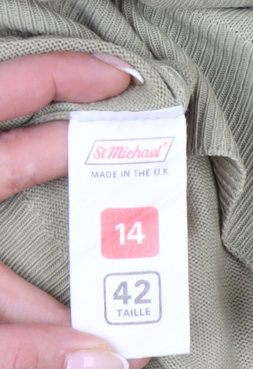 St Michael Women's Beige Size 14 Mock Neck Acrylic Jumper