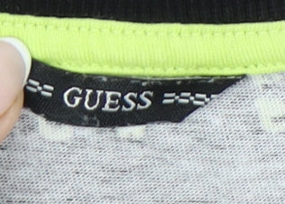 Guess Boys Black Logo Graphic T-Shirt Size 14 Years Short Sleeve Crew Neck