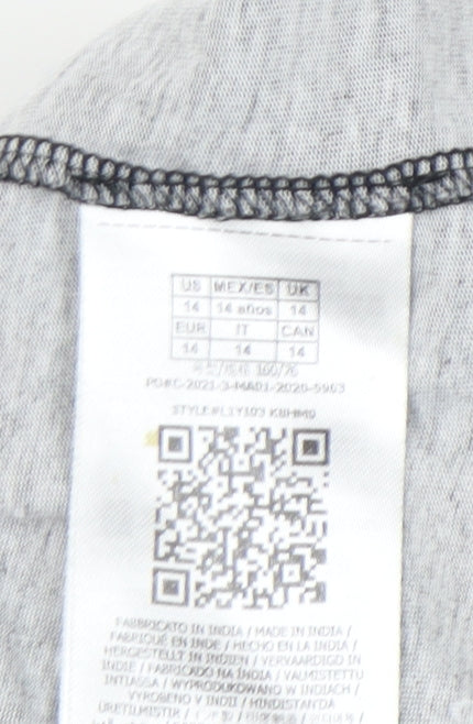 Guess Boys Black Logo Graphic T-Shirt Size 14 Years Short Sleeve Crew Neck