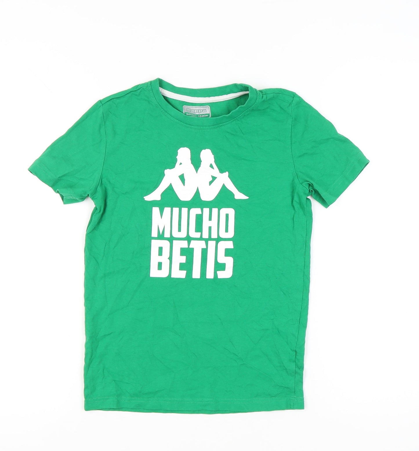 Kappa Boys Green 12 Years Logo Football Graphic Short Sleeve T-Shirt