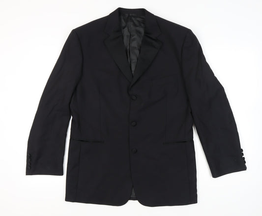 Jaeger Men's Black Wool 50R Suit Jacket Classic Formal Wear